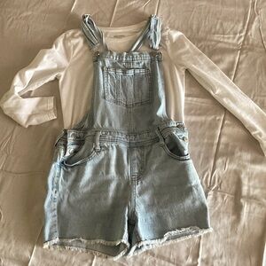 Cat & Jack Blue Casual Denim Overalls